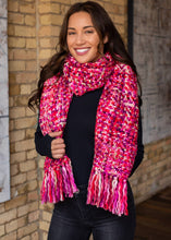 Load image into Gallery viewer, Pink/Fuschia Loom Woven Long Scarf
