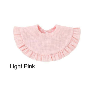 Muslin Ruffle Baby Bib in Pink