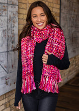 Load image into Gallery viewer, Pink/Fuschia Loom Woven Long Scarf
