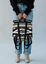 Load image into Gallery viewer, Black, Gray, Brown &amp; Cream Aztec Backpack
