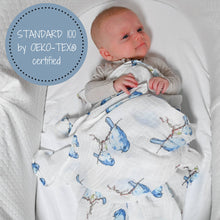 Load image into Gallery viewer, Bluebird Of Happiness Baby Swaddle Blanket
