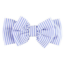 Load image into Gallery viewer, Periwinkle Blue Seersucker Swim Bow Headband
