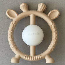 Load image into Gallery viewer, Giraffe Teether &amp; Rattle Food-Grade Silicone Toy (Taupe)
