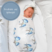 Load image into Gallery viewer, Bluebird Of Happiness Baby Swaddle Blanket
