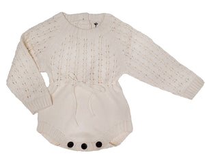 Zoya Cotton Sweater Romper in Cream