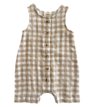 Load image into Gallery viewer, Tan Gingham / Organic Bay Shortie (Baby - Kids)

