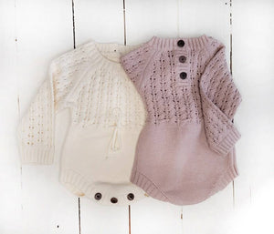 Zoya Cotton Sweater Romper in Cream