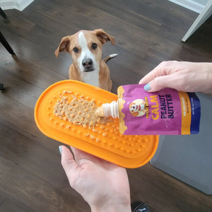 Poochie Butter Lick Pad with 4 oz Calm Peanut Butter