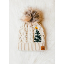 Load image into Gallery viewer, Taylor Cream Cable Knit Pom Pom with Tree 526
