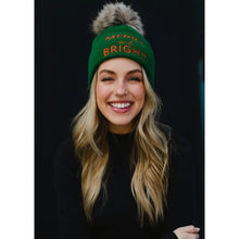 Load image into Gallery viewer, Green Merry &amp; Bright Knit Pom Pom Hat 521
