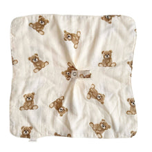 Load image into Gallery viewer, Pacifier Blanket Holder Bamboo Muslin (Teddy Bear)
