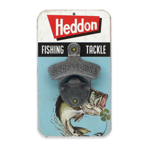 Heddon Fishing & Tackle Wooden Wall Bottle Opener