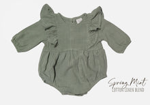 Load image into Gallery viewer, Gabriella Linen Ruffled Sleeve Romper
