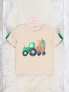 Tan Easter Tractor Shirt