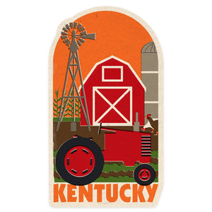 Kentucky - Country Woodblock - Contour 101127 (Vinyl Die-cut Sticker, Indoor/Outdoor)