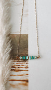 Baja Bar Gold & Terquoise Necklace