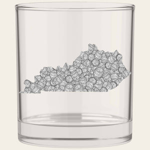 Kentucky Shape Bourbon Whiskey Rocks Glass