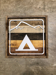 Rustic Camping Recreational Sign 12x12