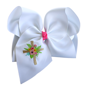 Spring Cross Embroidered Bow