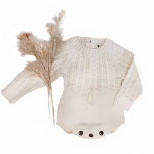 Load image into Gallery viewer, Zoya Cotton Sweater Romper in Cream
