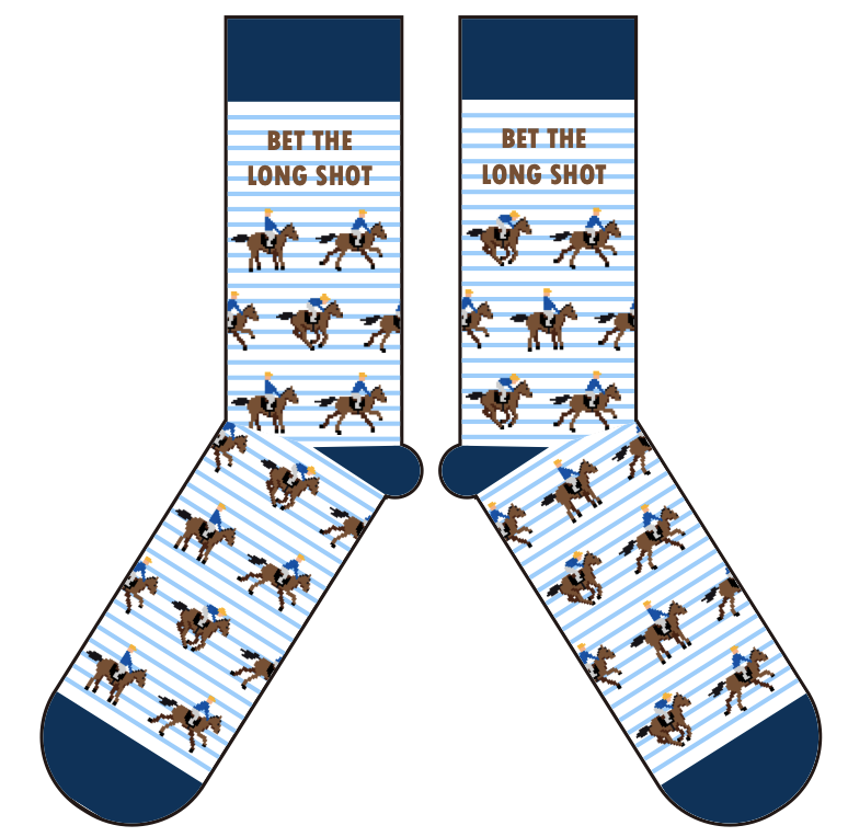 Bet The Long Shot Horse Racing Derby Socks