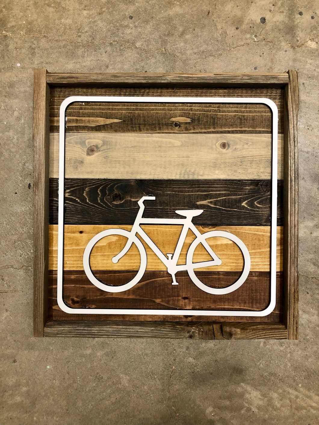 Rustic Biking Recreational Sign 12x12