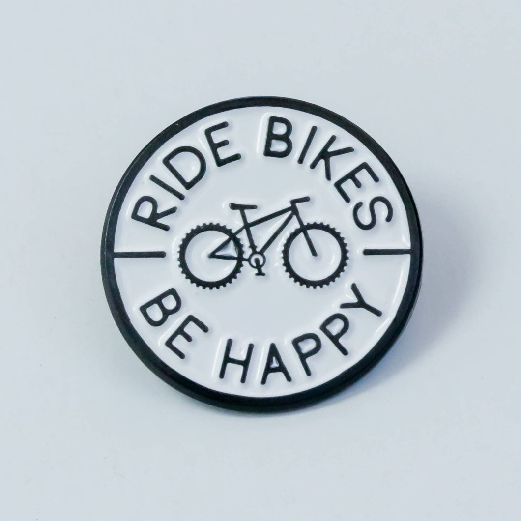Ride Bikes Be Happy Lapel Pin