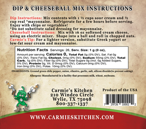 Green Chili and Cilantro Dip & Cheeseball Mix