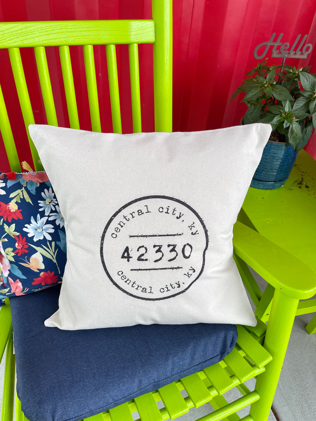 Postmark Stamp Central City, Ky 42330 - Square Canvas Pillow