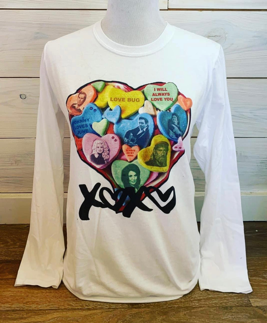 Country Legends Candy Hearts Long Sleeve Tee