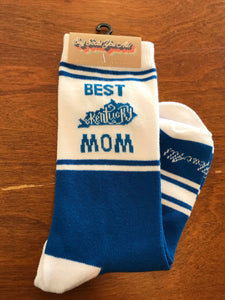 Best Kentucky Mom Blue & White Socks - Women's