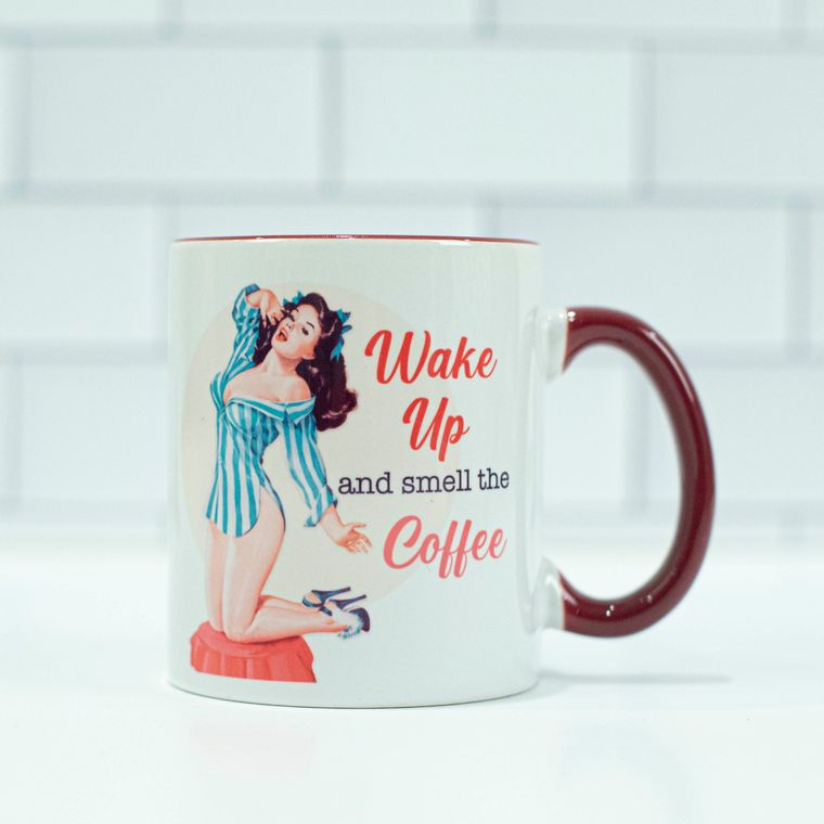 Pinup Girl Smell the Coffee Mug