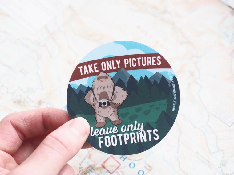 Take Only Pictures Leave Only Footprints Sasquatch Sticker - 3