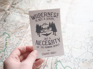 Edward Abbey Wilderness Quote Sticker - Light Tan
