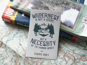 Edward Abbey Wilderness Quote Sticker - Light Tan